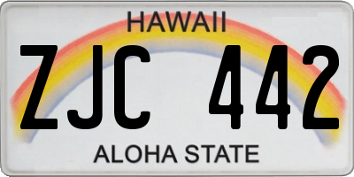 HI license plate ZJC442