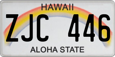 HI license plate ZJC446