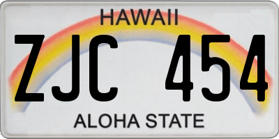 HI license plate ZJC454