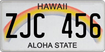 HI license plate ZJC456