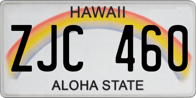 HI license plate ZJC460