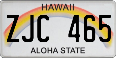 HI license plate ZJC465