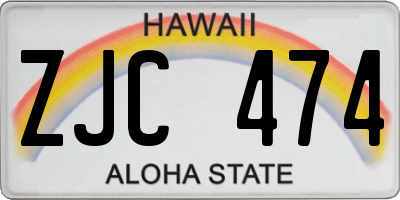 HI license plate ZJC474