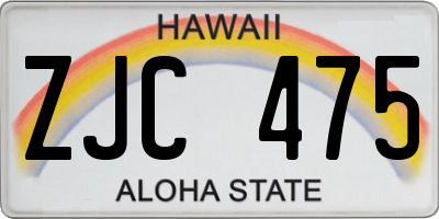 HI license plate ZJC475