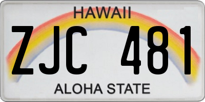 HI license plate ZJC481