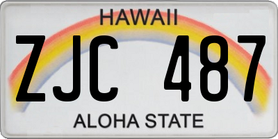 HI license plate ZJC487
