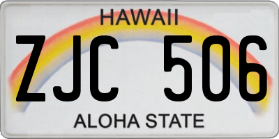 HI license plate ZJC506