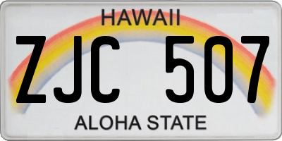 HI license plate ZJC507
