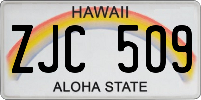 HI license plate ZJC509