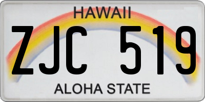 HI license plate ZJC519