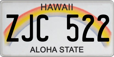 HI license plate ZJC522