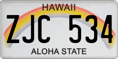 HI license plate ZJC534