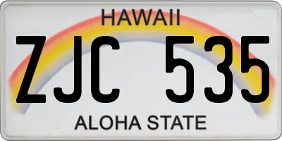 HI license plate ZJC535