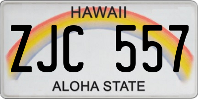 HI license plate ZJC557