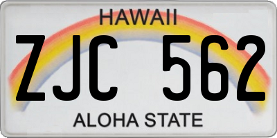 HI license plate ZJC562