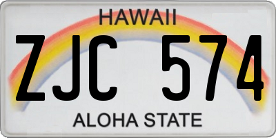HI license plate ZJC574