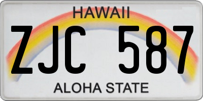 HI license plate ZJC587
