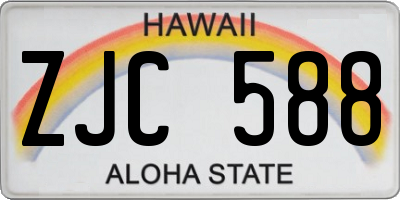 HI license plate ZJC588