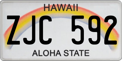 HI license plate ZJC592