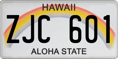HI license plate ZJC601