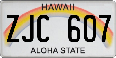 HI license plate ZJC607