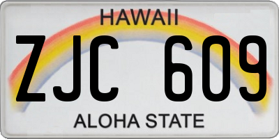 HI license plate ZJC609