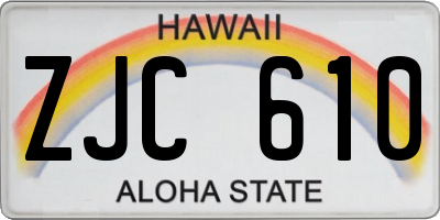 HI license plate ZJC610