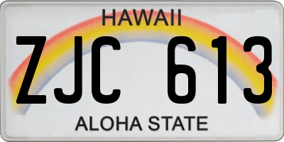 HI license plate ZJC613