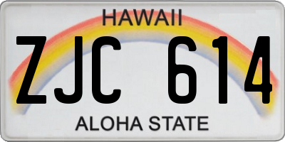 HI license plate ZJC614
