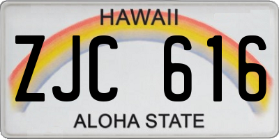 HI license plate ZJC616