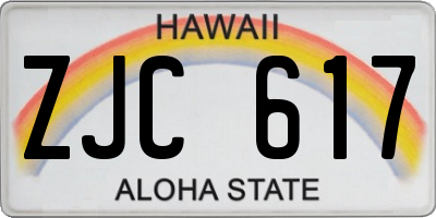 HI license plate ZJC617