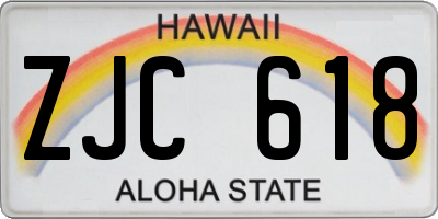 HI license plate ZJC618