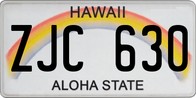 HI license plate ZJC630