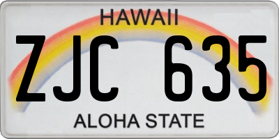 HI license plate ZJC635