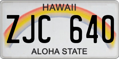HI license plate ZJC640
