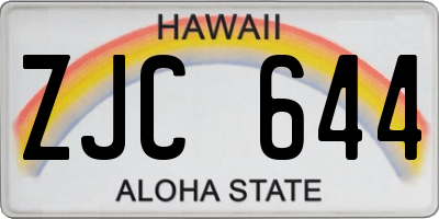 HI license plate ZJC644