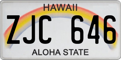 HI license plate ZJC646