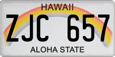 HI license plate ZJC657