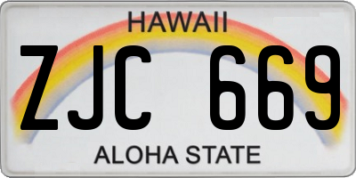 HI license plate ZJC669