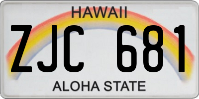 HI license plate ZJC681