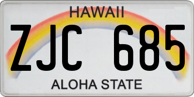 HI license plate ZJC685