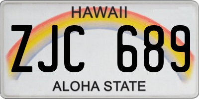 HI license plate ZJC689