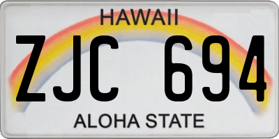 HI license plate ZJC694