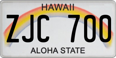 HI license plate ZJC700