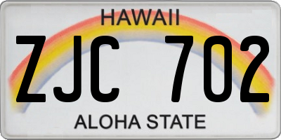 HI license plate ZJC702