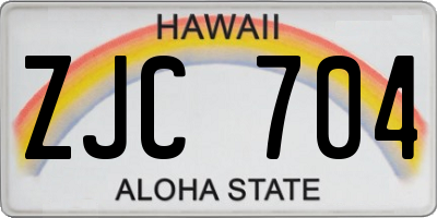 HI license plate ZJC704