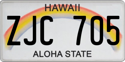 HI license plate ZJC705