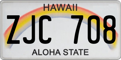 HI license plate ZJC708