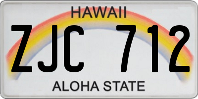 HI license plate ZJC712