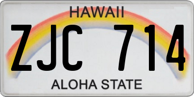 HI license plate ZJC714